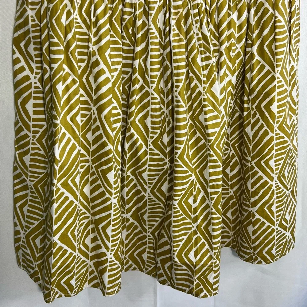eShakti Geometric Print Green White Dress 18 - Picture 6 of 8